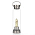 Clear borosilicate glass bottle on desk