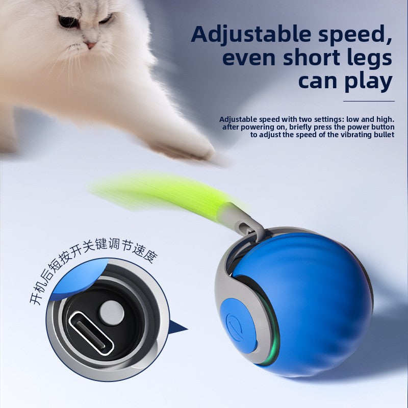 USB-rechargeable interactive cat ball