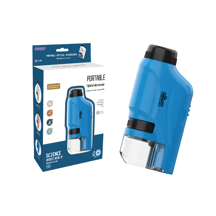 Battery-powered kids microscope close-up