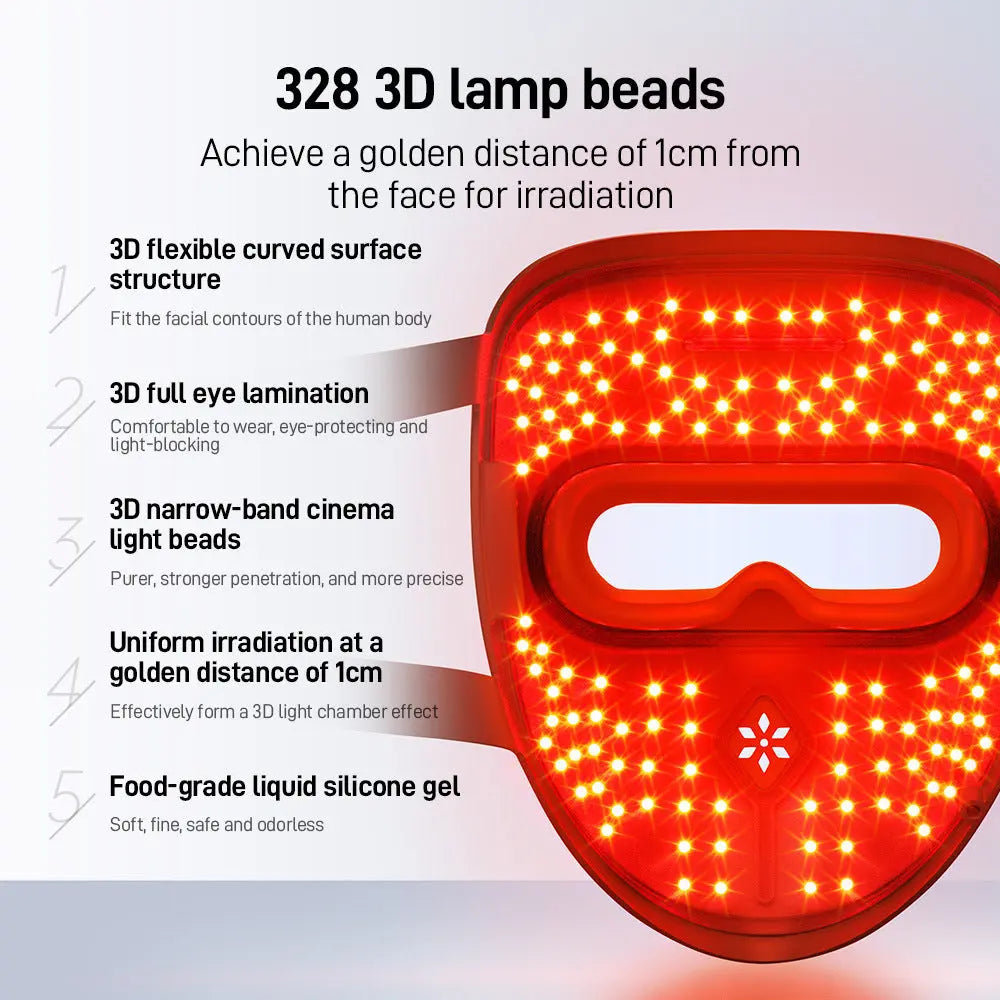 Wireless 3D LED face mask in brown