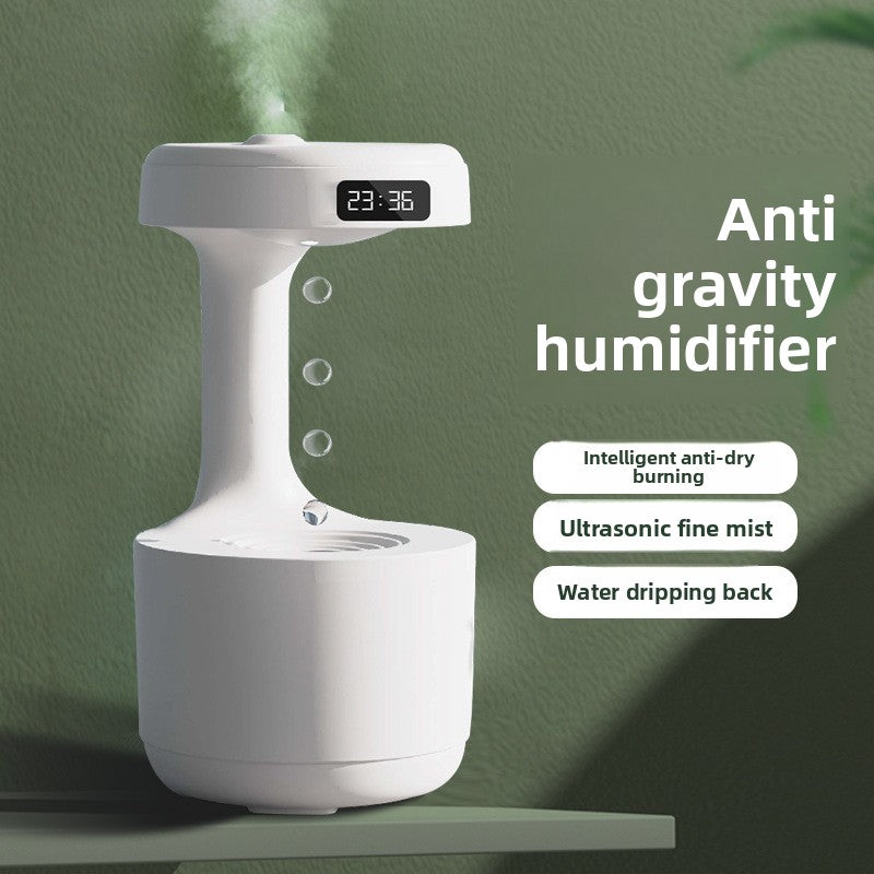 Decorative humidifier with reverse water effect