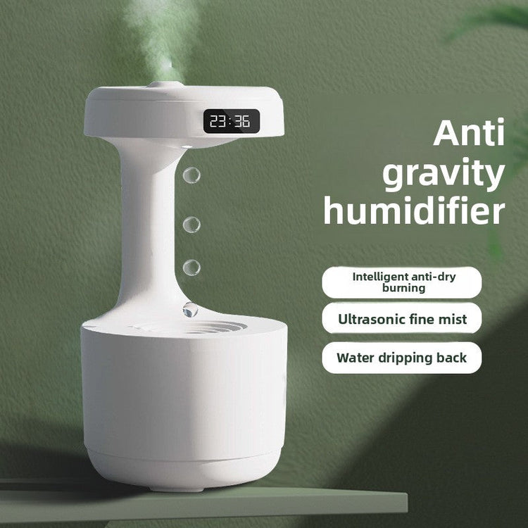 Decorative humidifier with reverse water effect