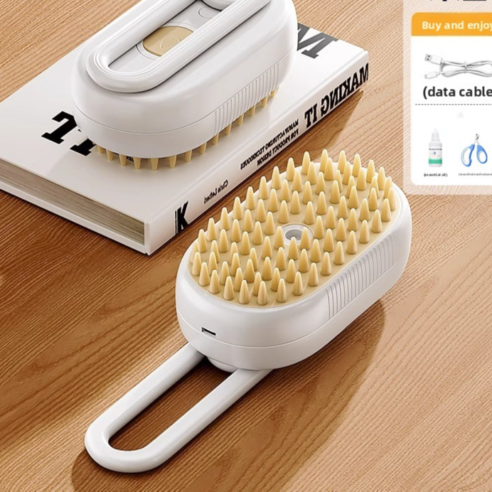Pet grooming comb with cat ball bundle
