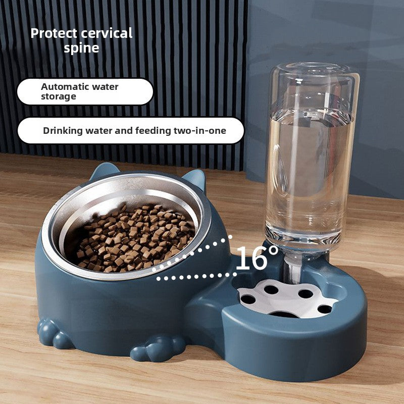 ComfortLift elevated dual pet bowl set