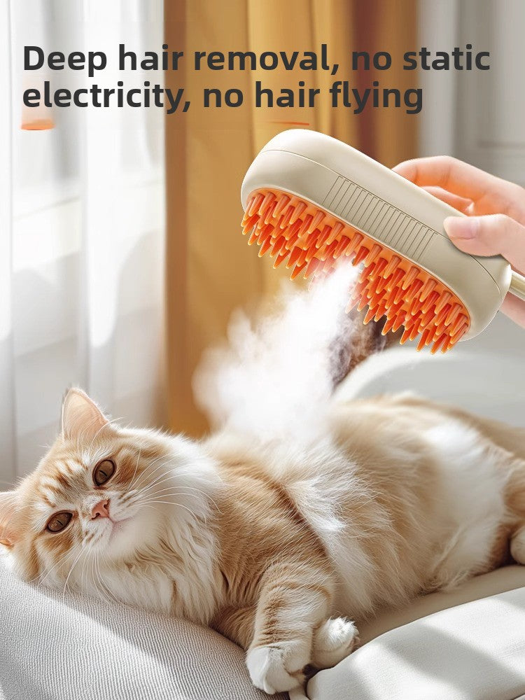 Grooming comb with built-in antibacterial spray
