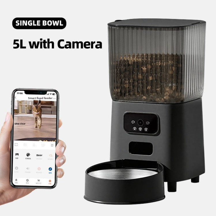 PetWatch app interface for remote feeding