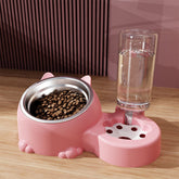 Elevated dog bowl with anti-spill base