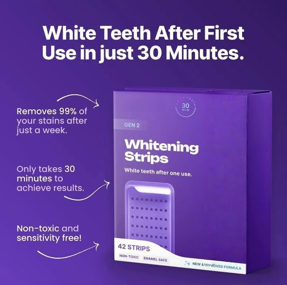 Enamel-safe teeth whitening strips at home