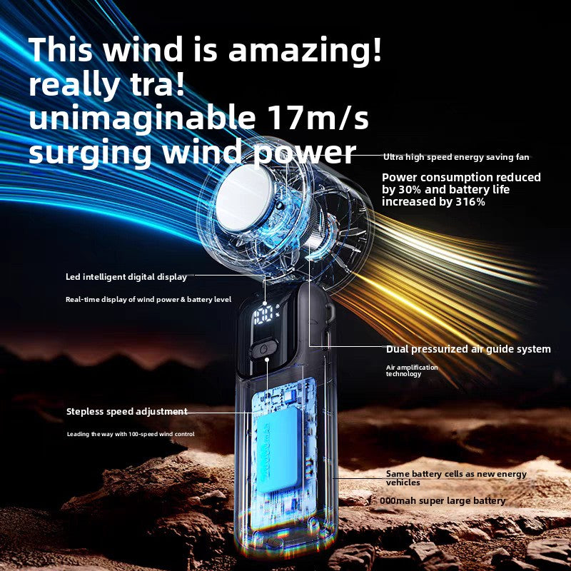Cordless USB-rechargeable hand fan