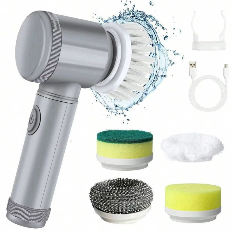Cordless scrubber for shoes and tile